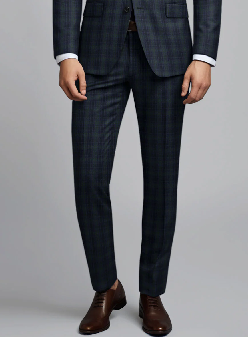 Noble Domenico Check Wool Silk Linen Suit - Image 5