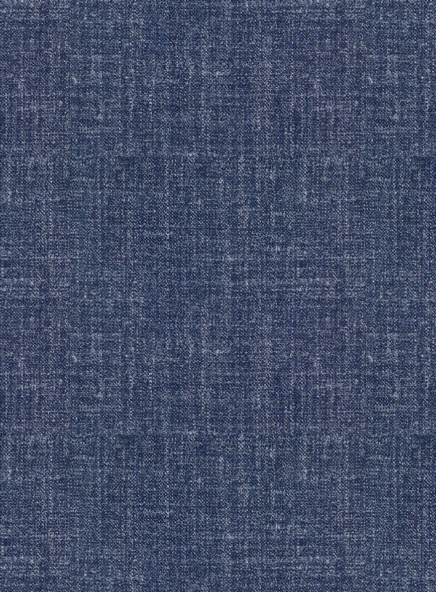 Noble Indigo Blue Wool Silk Linen Suit - Image 7