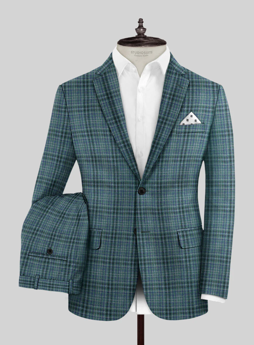 Noble Lucinda Check Wool Silk Linen Suit - Image 2