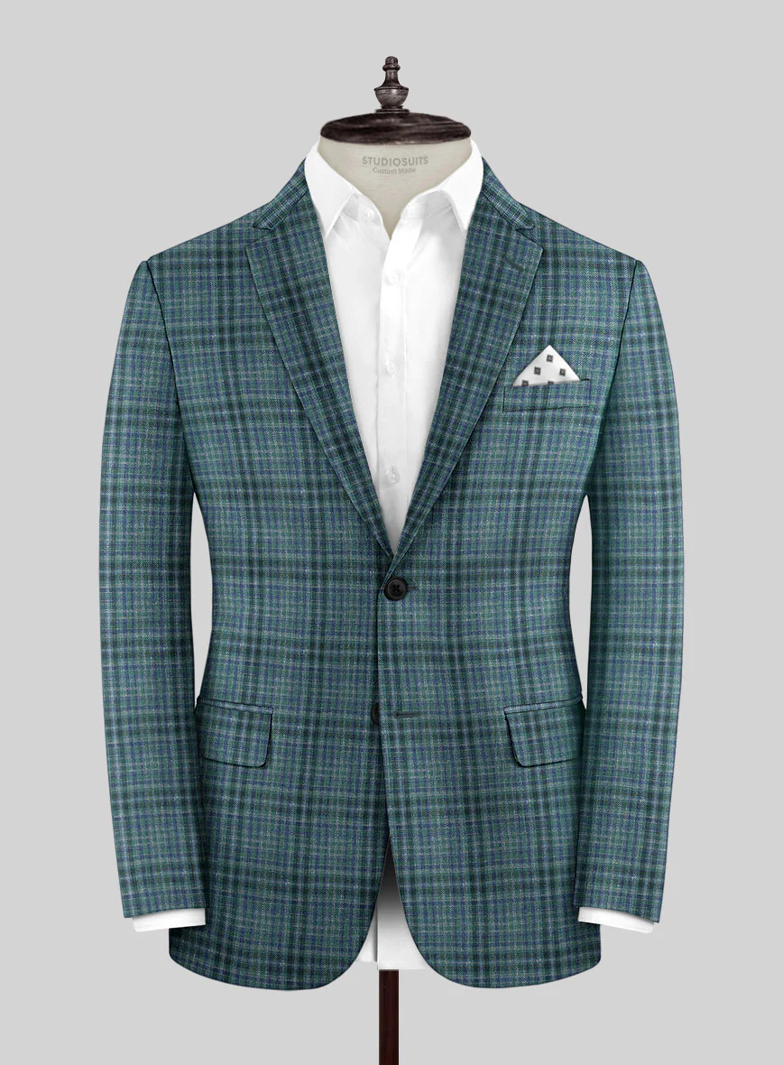 Noble Lucinda Check Wool Silk Linen Suit - Image 4