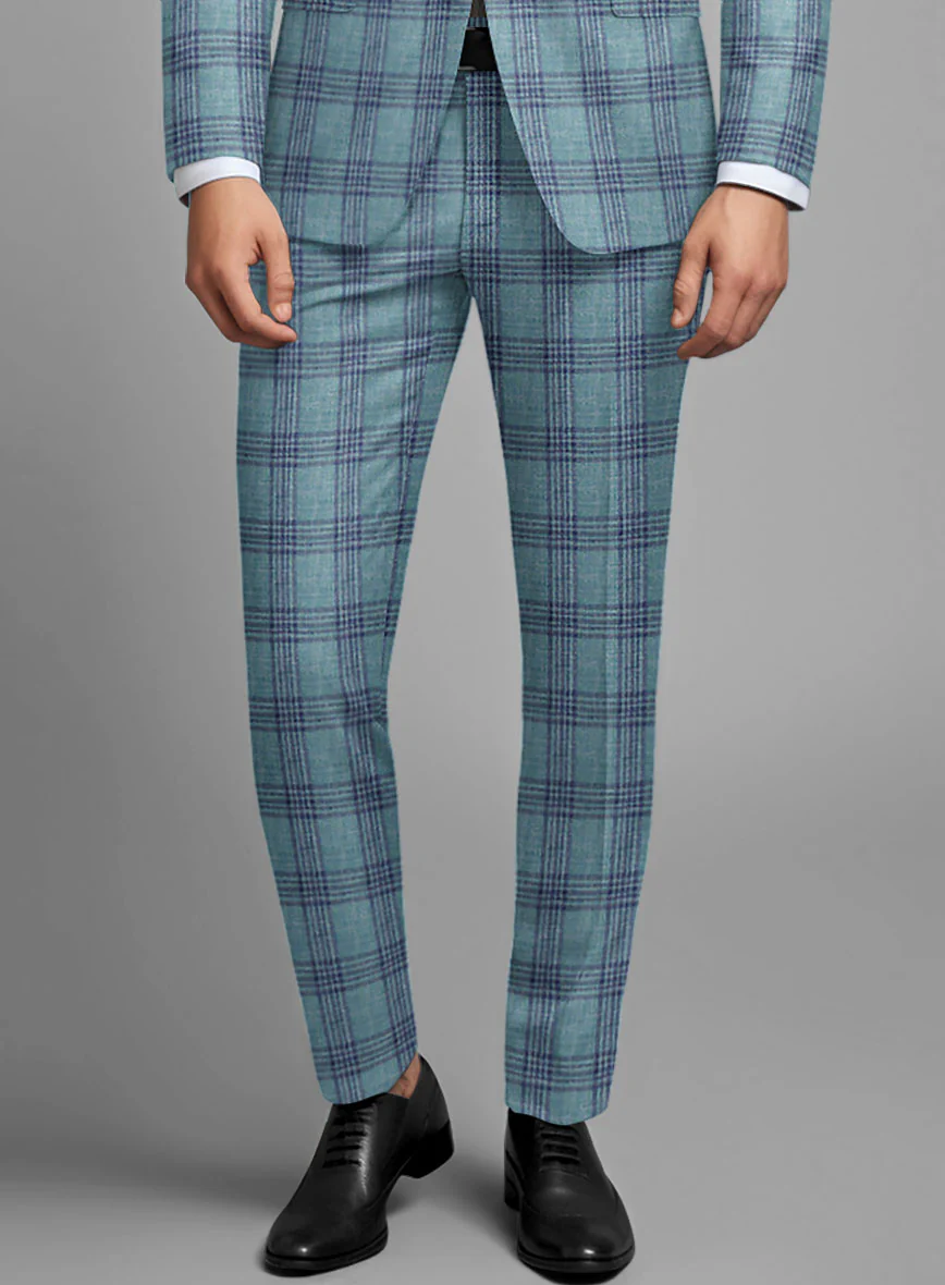 Noble Manuelita Blue Wool Silk Linen Suit - Image 5