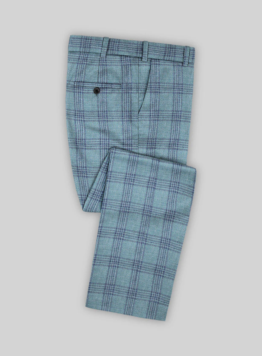 Noble Manuelita Blue Wool Silk Linen Suit - Image 6