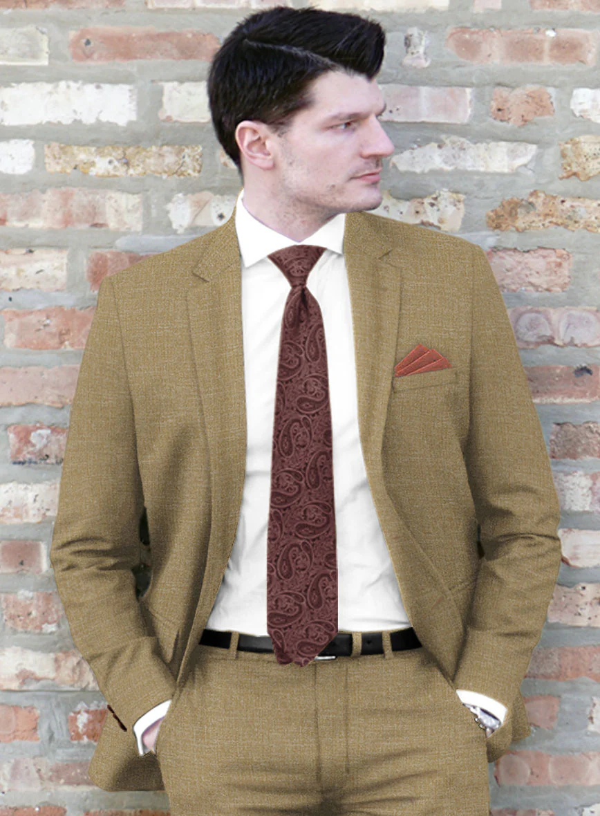 Noble Maple Khaki Wool Silk Linen Jacket - Image 2