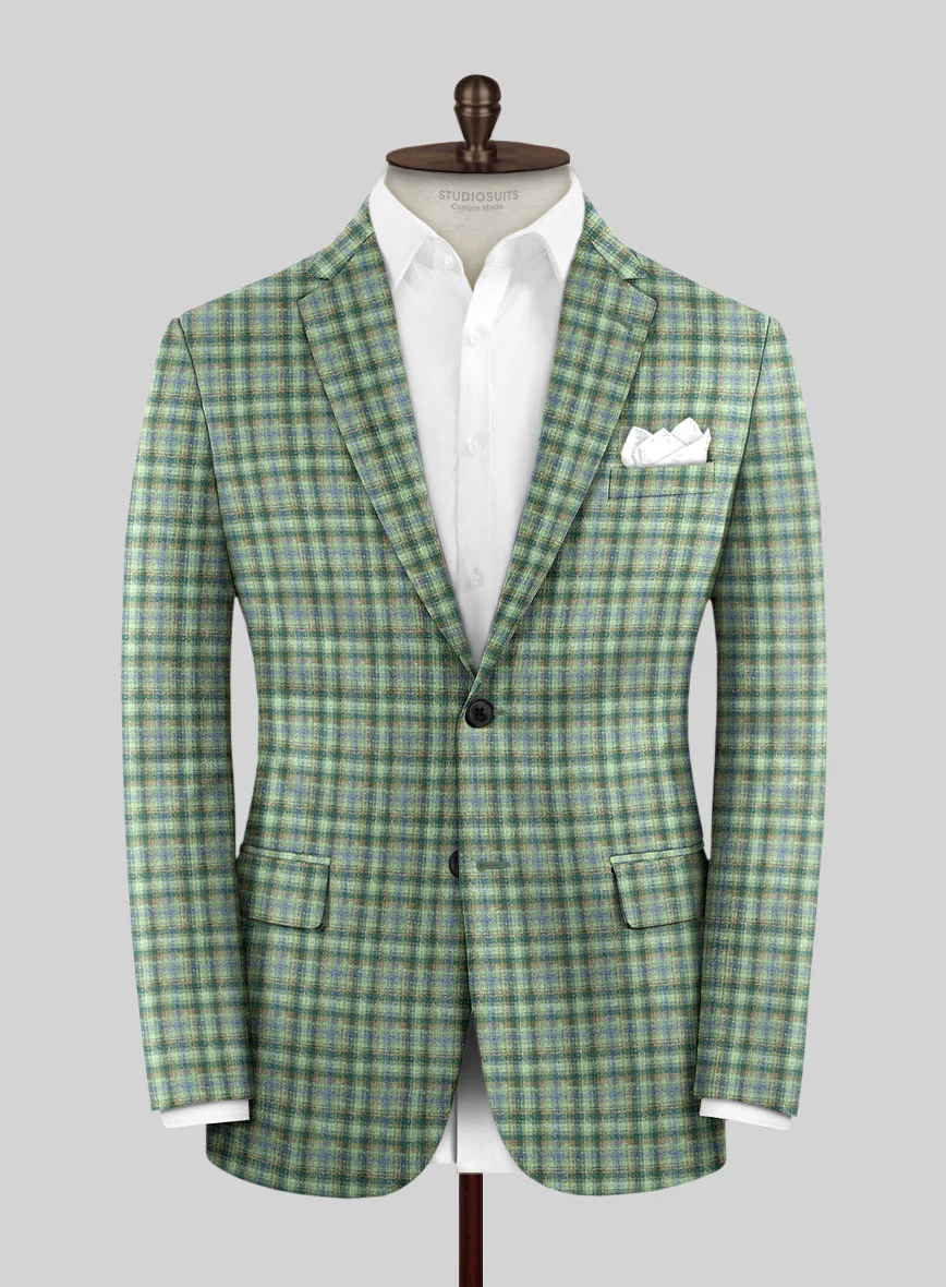 Noble Mariana Green Wool Silk Linen Suit - Image 4