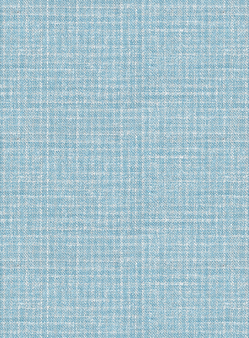 Noble Martina Blue Wool Silk Linen Suit - Image 7