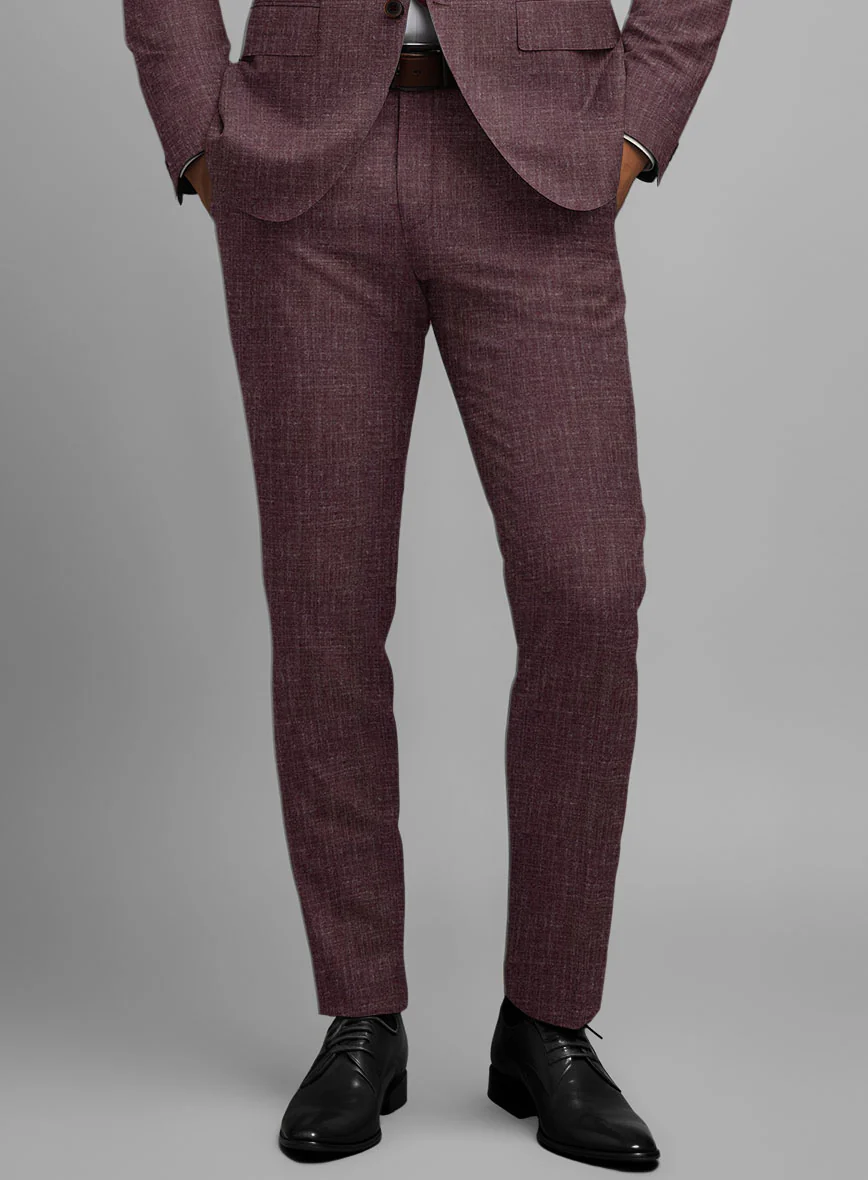 Noble Purple Wool Silk Linen Pants - Image 2