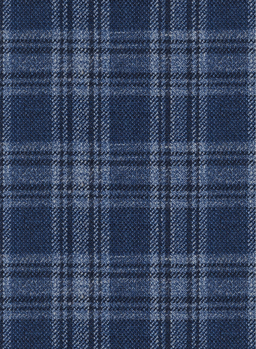 Noble Sandro Blue Wool Silk Linen Pants - Image 3