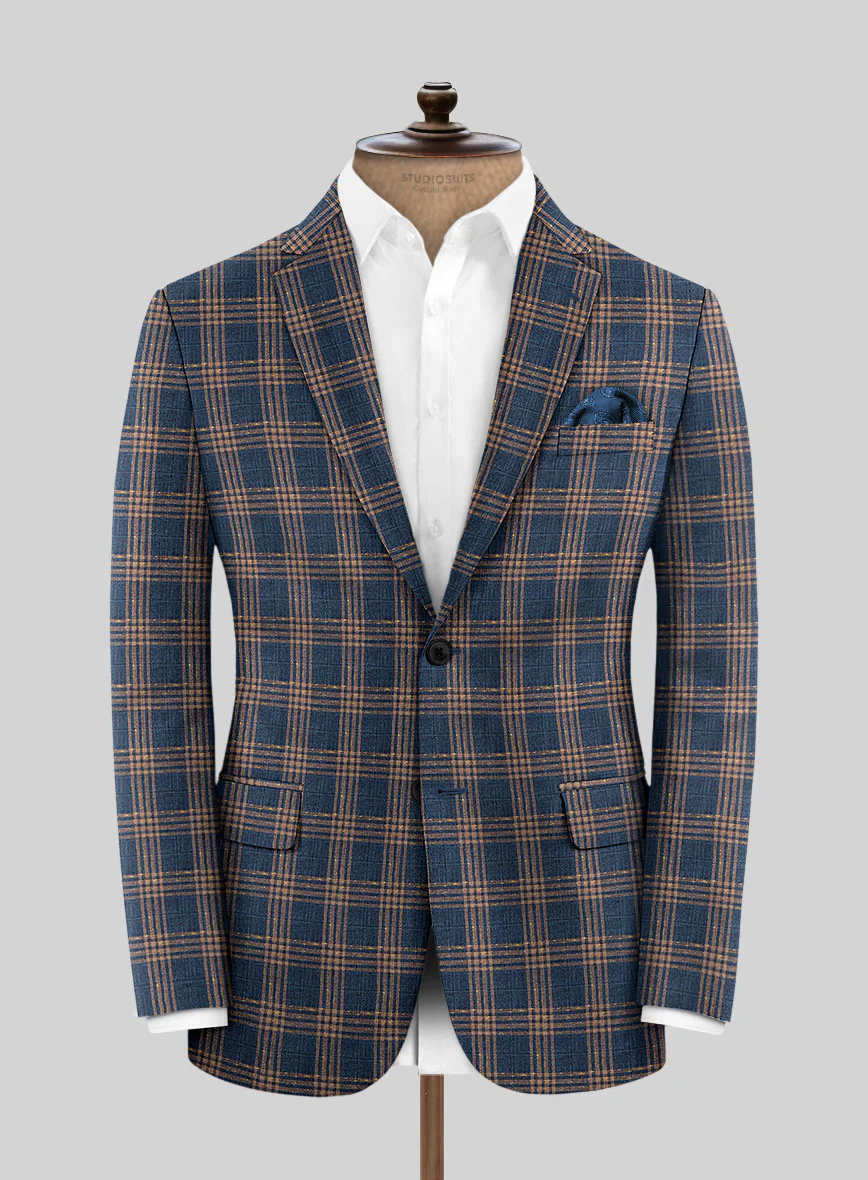 Noble Santiago Blue Wool Silk Linen Suit - Image 4