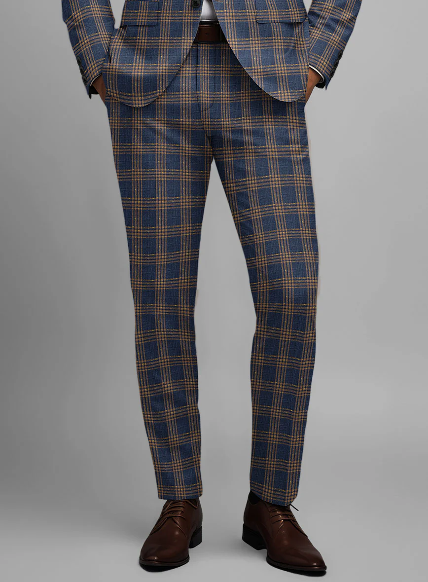 Noble Santiago Blue Wool Silk Linen Suit - Image 5