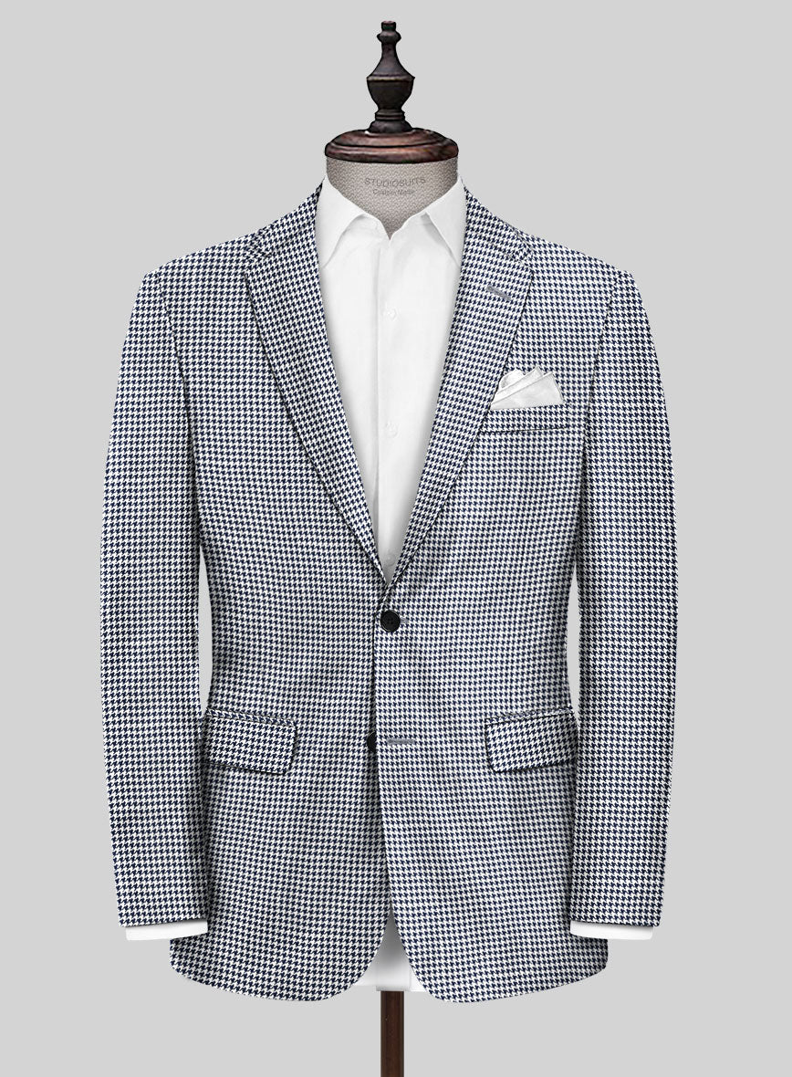 Noble Silk Blue Houndstooth Jacket