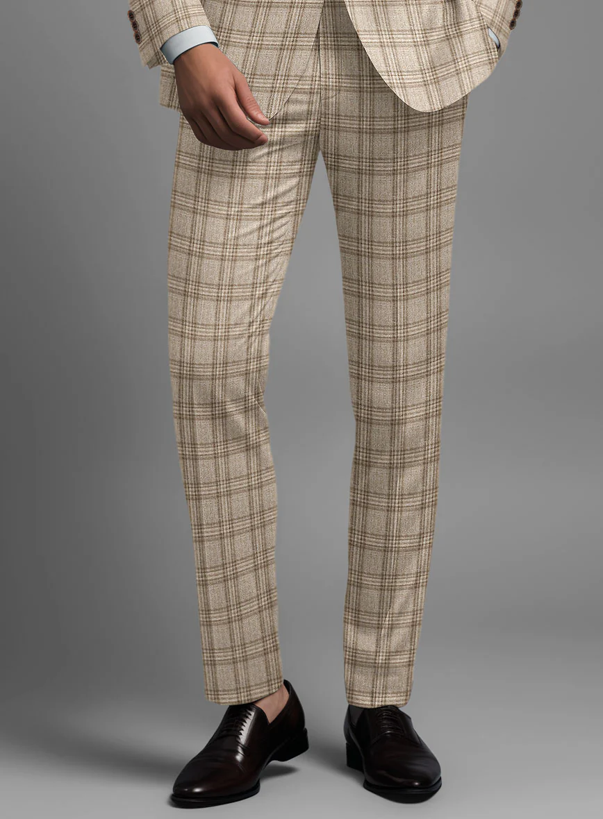 Noble Sofia Beige Wool Silk Linen Suit - Image 5