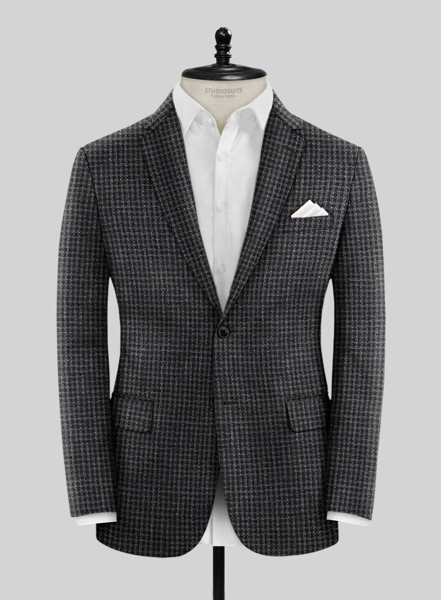 Noble Valentina Blue Wool Silk Linen Jacket