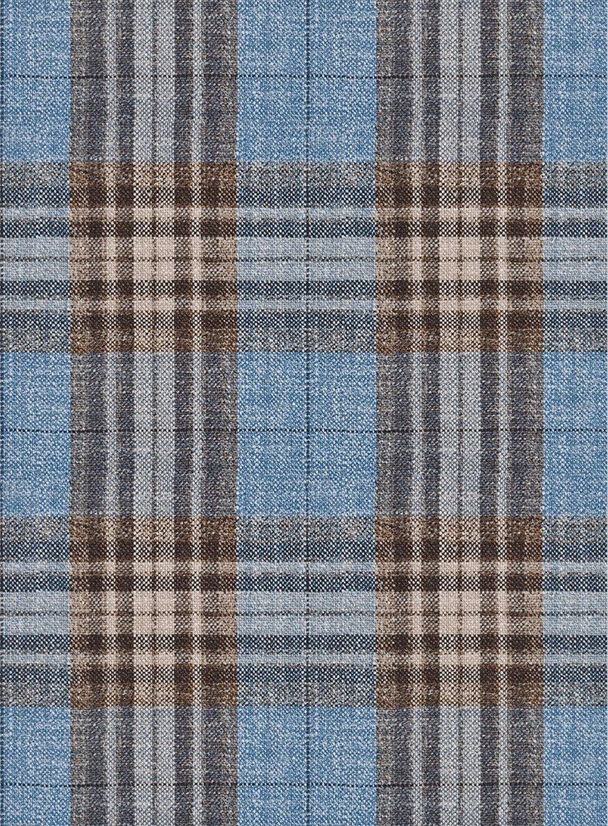 Noble Veron Tartan Wool Silk Linen Pants - Image 2