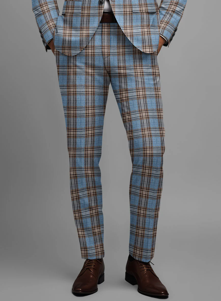 Noble Veron Tartan Wool Silk Linen Pants - Image 3