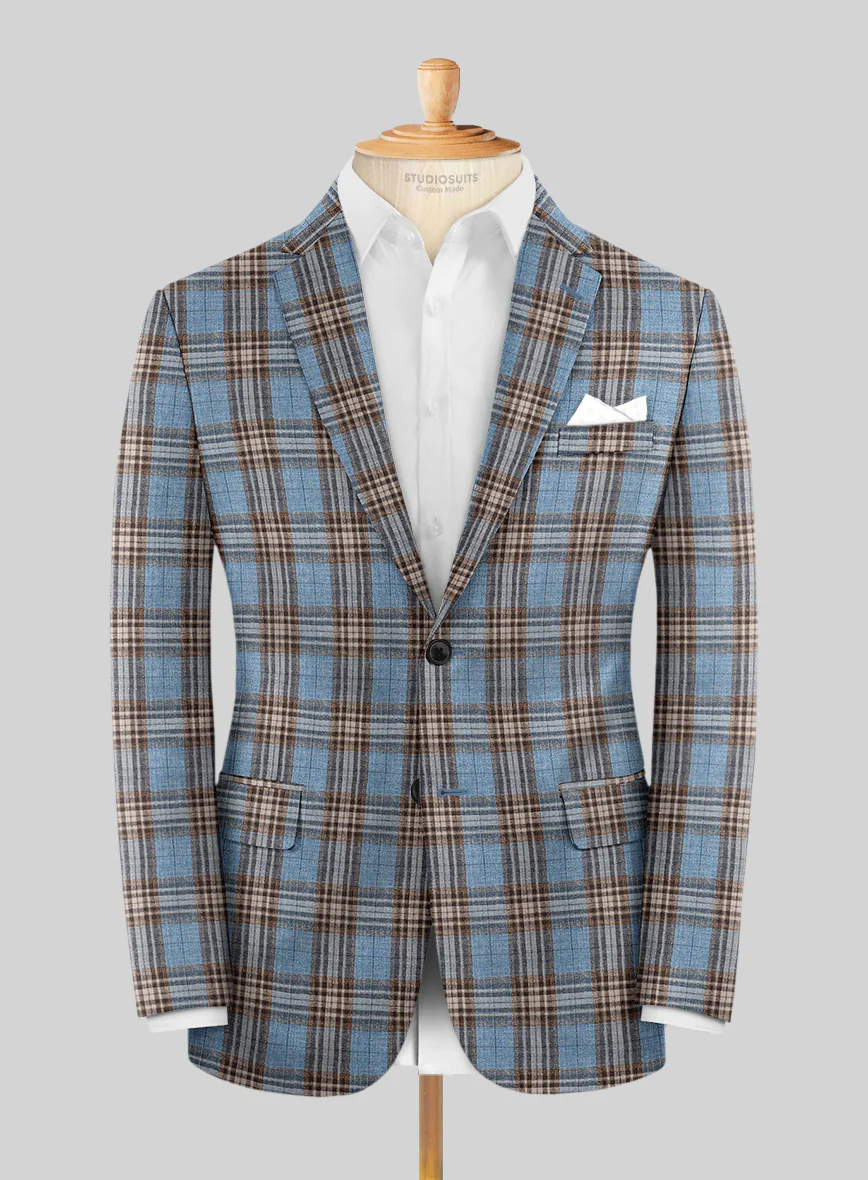 Noble Veron Tartan Wool Silk Linen Suit - Image 4