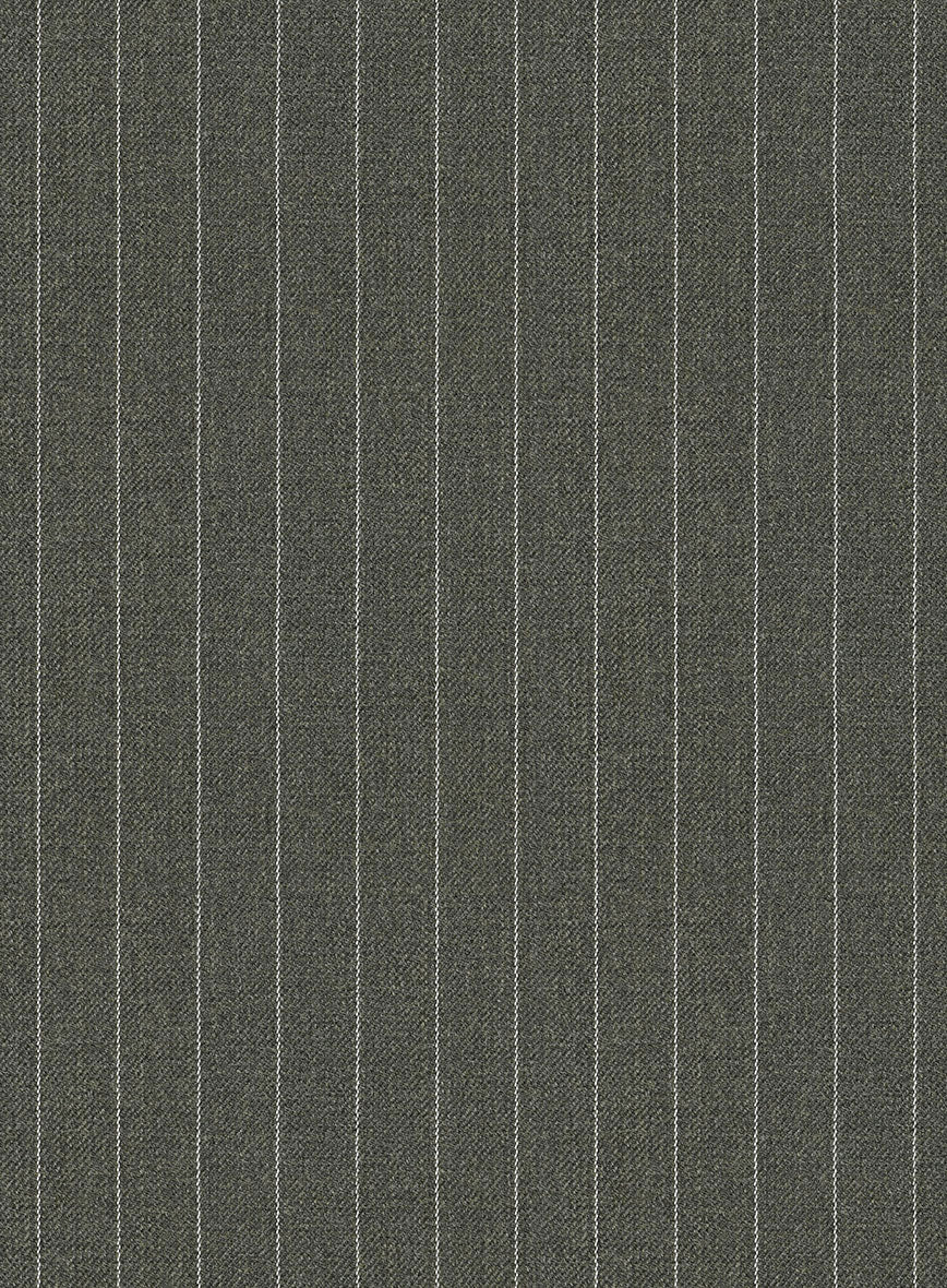 Olive Green Pinstripe Jacket - Image 3