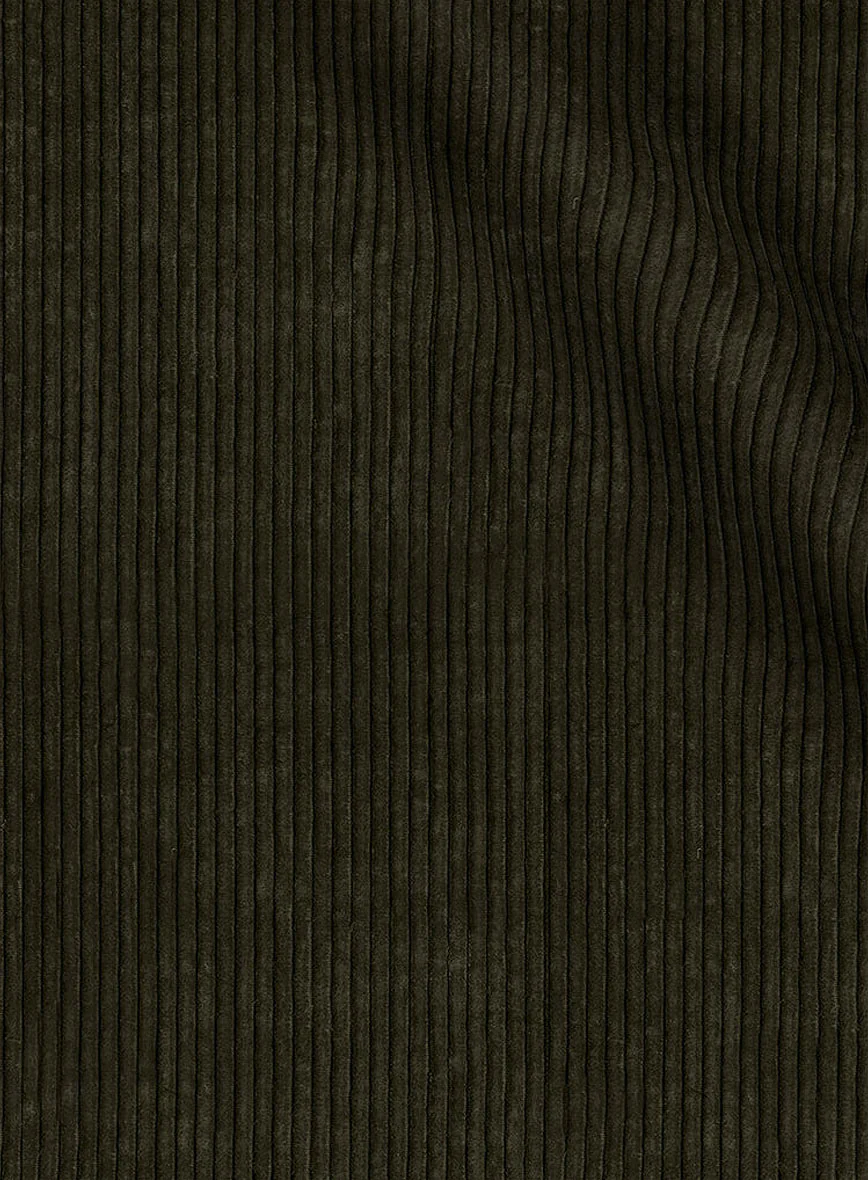 Olive Green Stretch Corduroy Jacket - Image 3