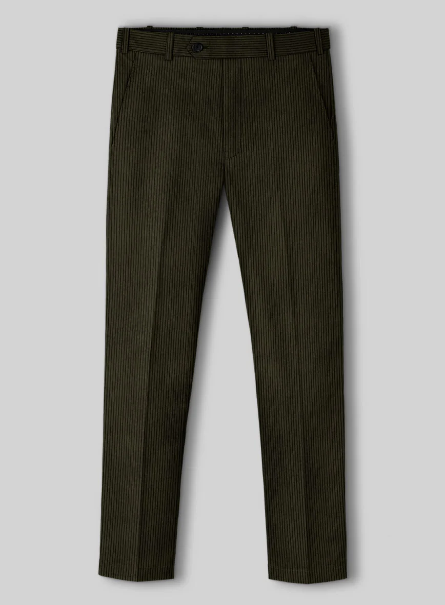 Olive Green Stretch Corduroy Suit - Image 5