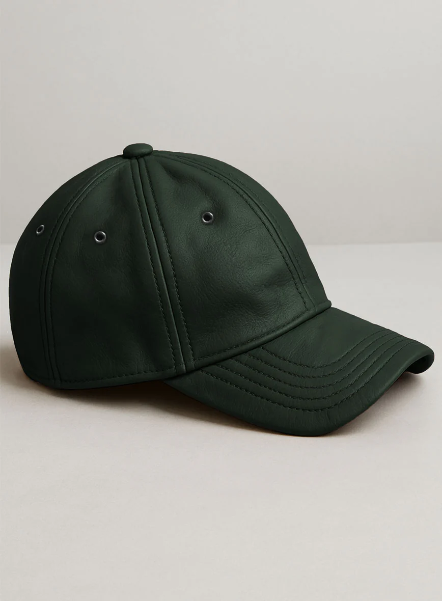 Olive Leather Sport Cap