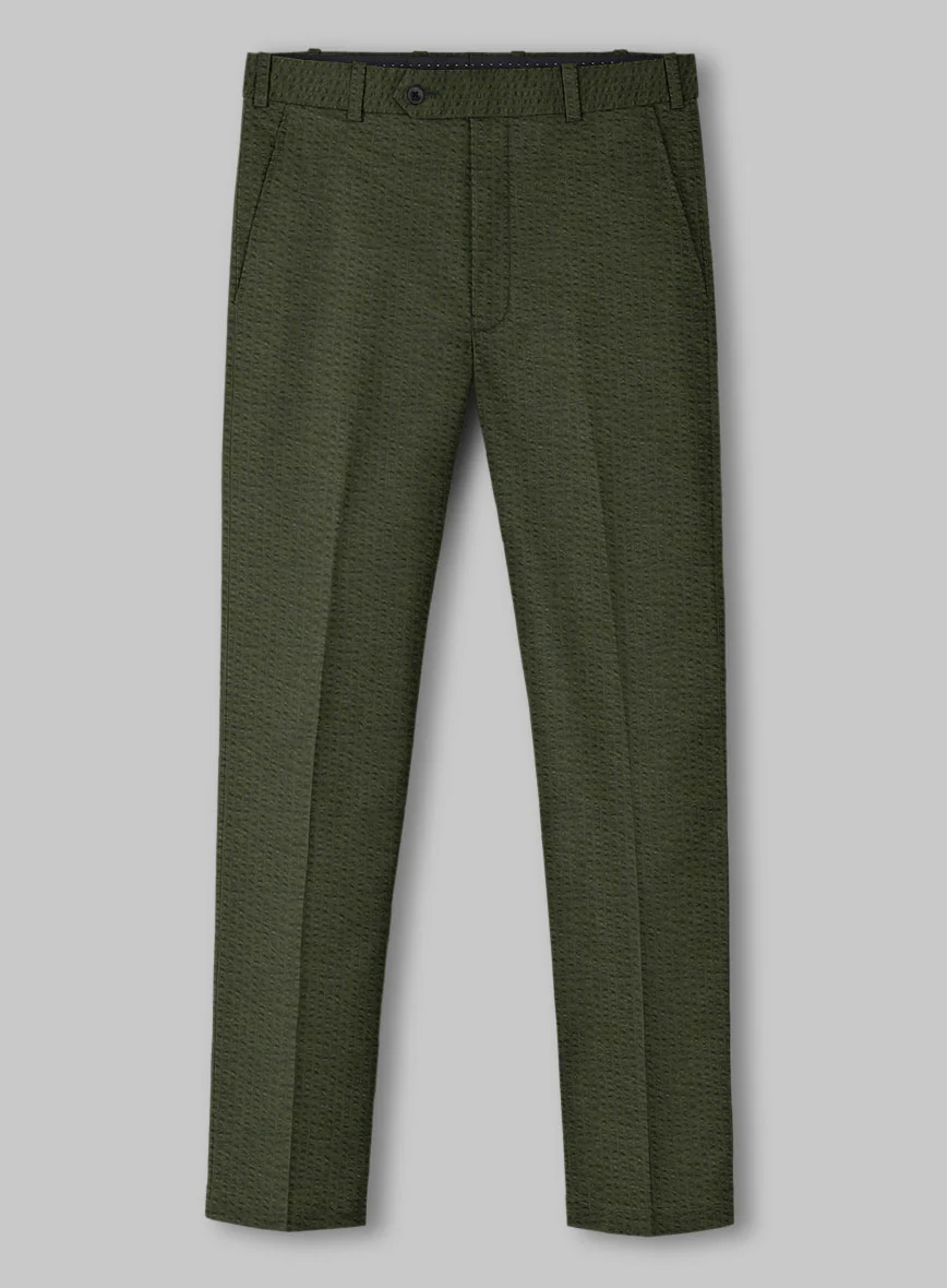 Olive Seersucker Pants - Image 2