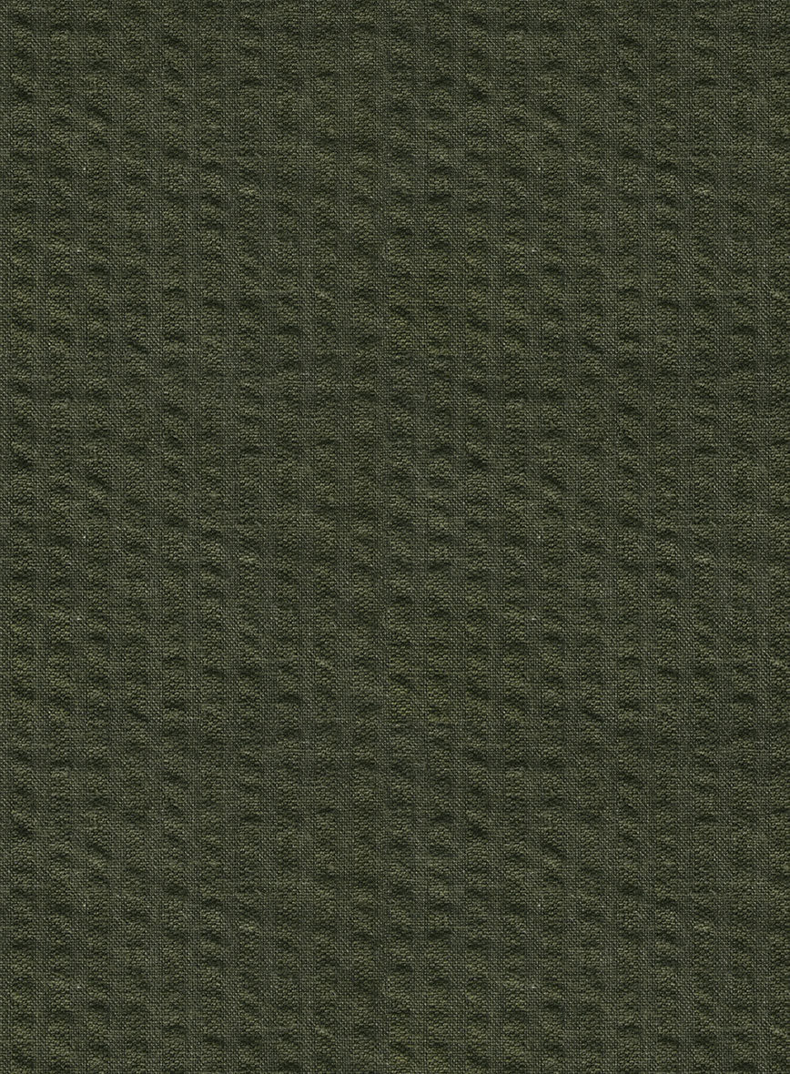 Olive Seersucker Pants - Image 4