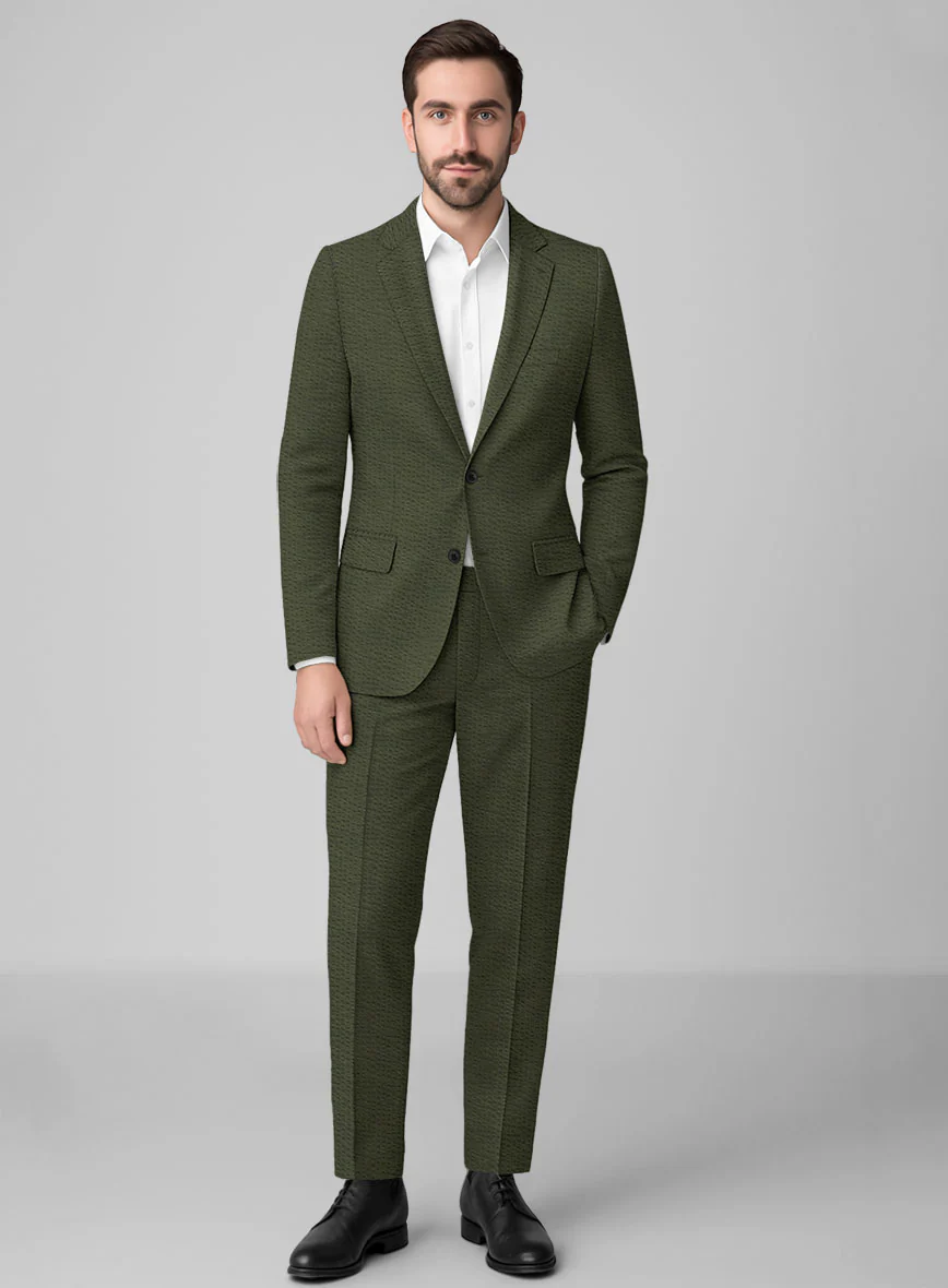 Olive Seersucker Suit