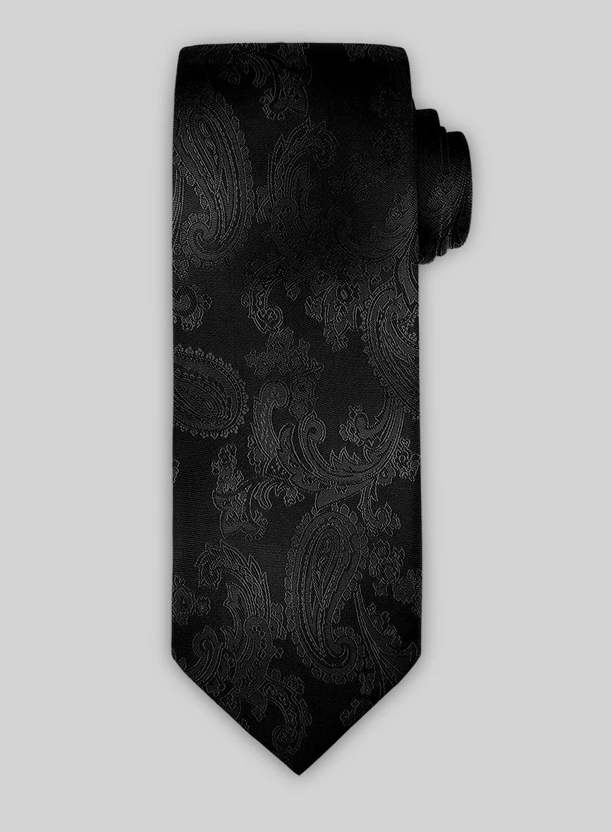 Paisley Black Lining Tie