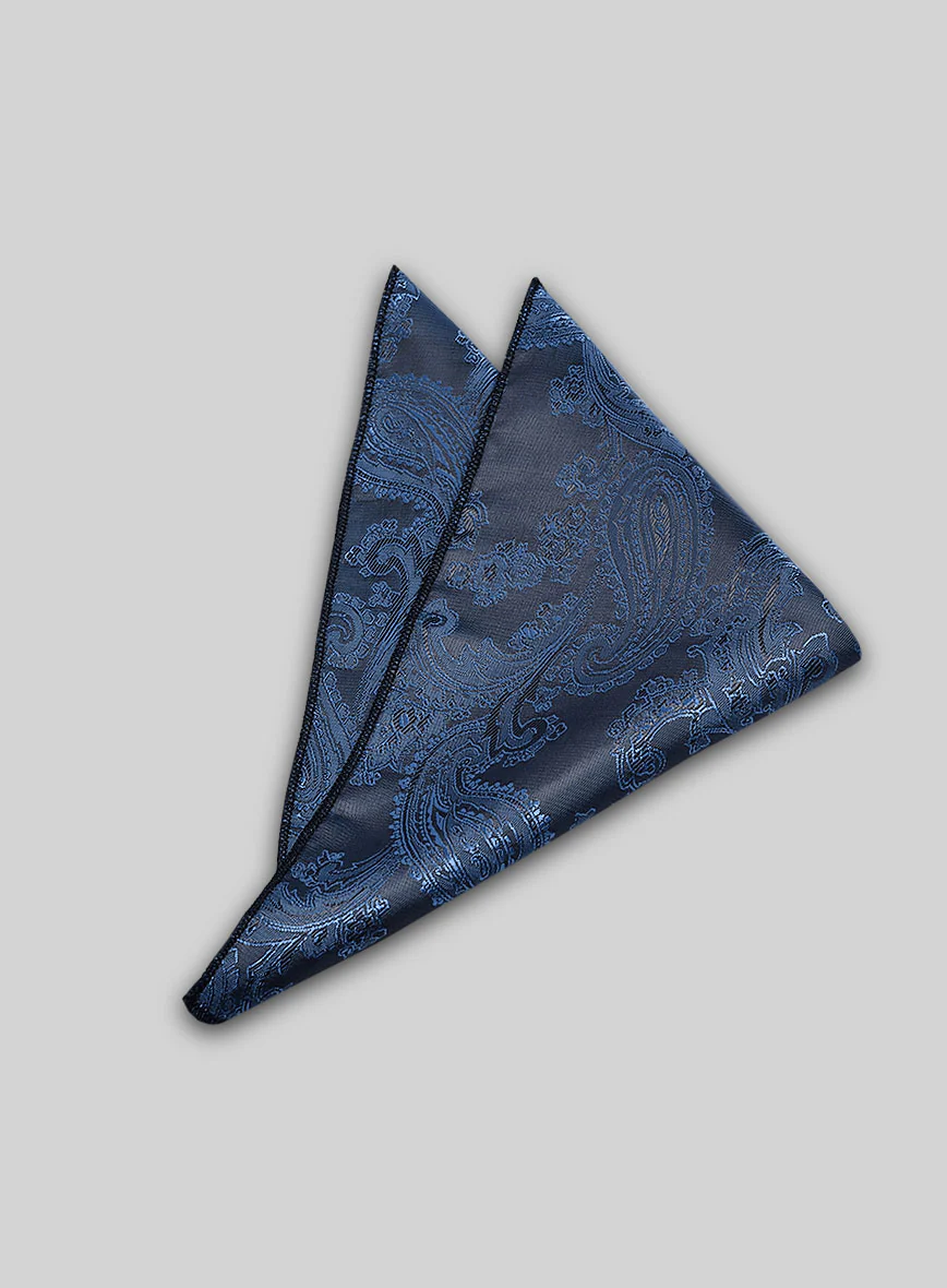 Paisley Pocket Square - Blue - Image 2