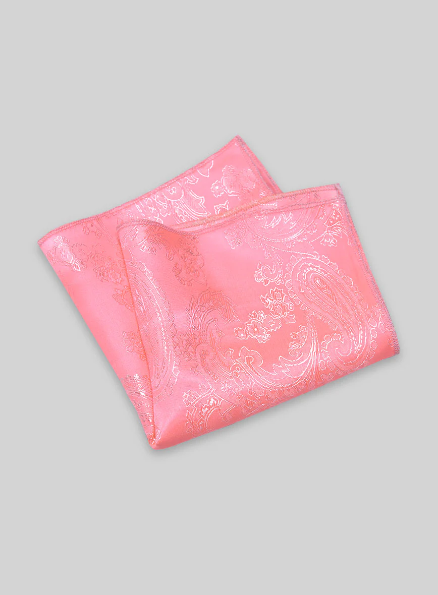 Paisley Pocket Square - Neon Pink
