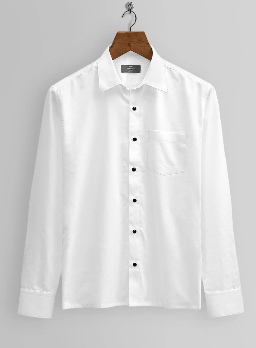 Plain Front White Tuxedo Shirt - Image 2