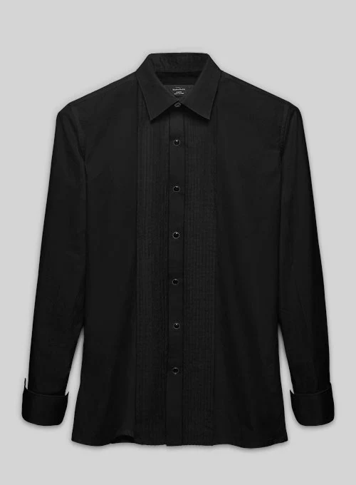 Pleated Black Tuxedo Shirt - Image 3