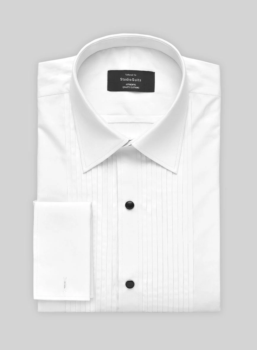 Pleated White Tuxedo Shirt - Image 2