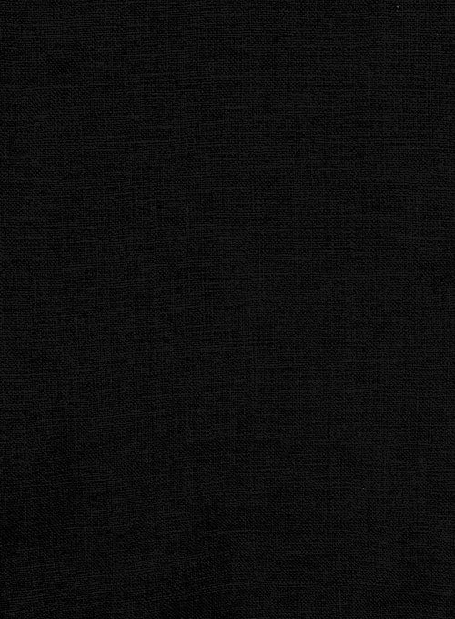 Pure Black Linen Shirt - Image 3