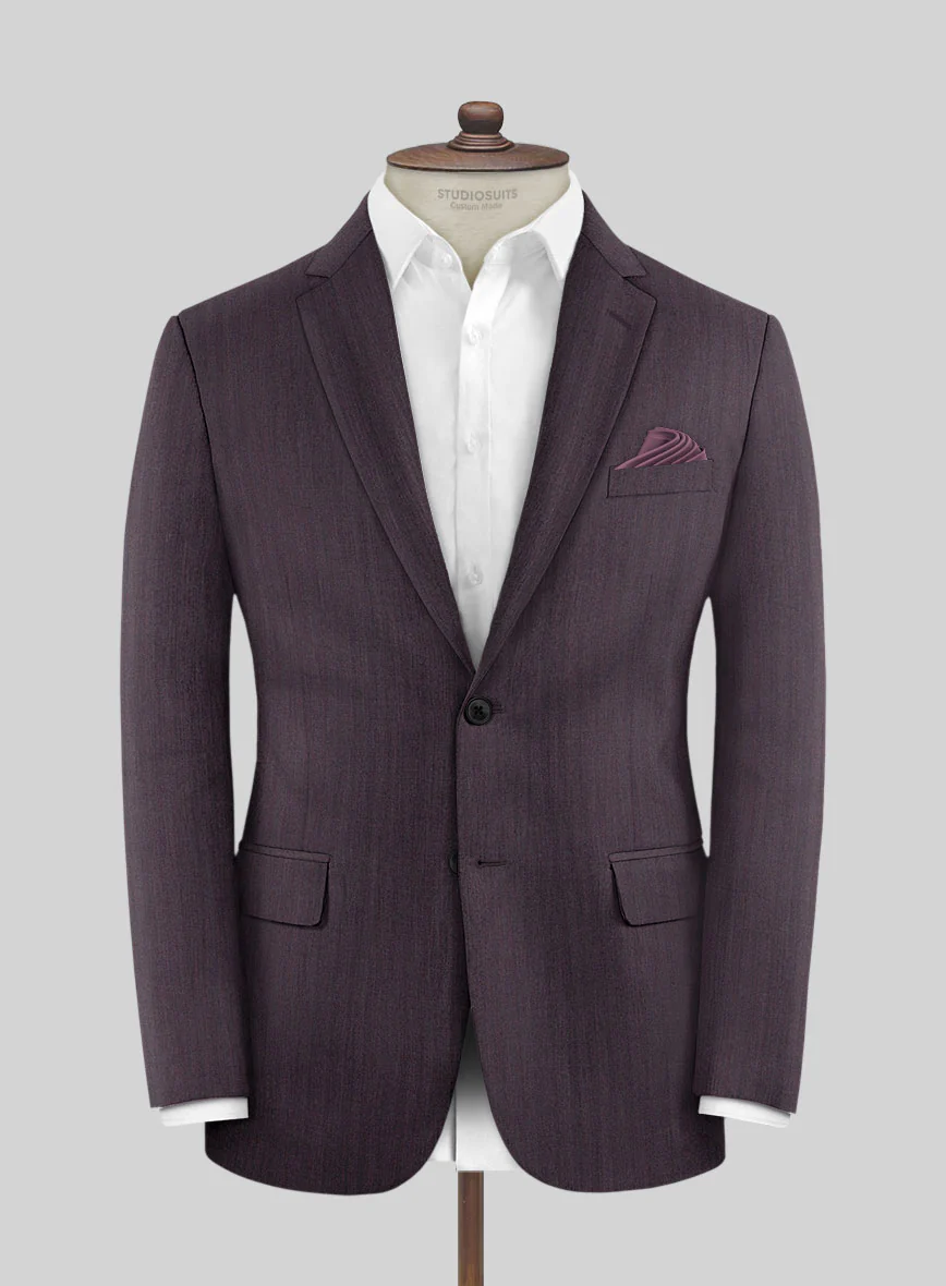 Purple Herringbone Wool Jacket