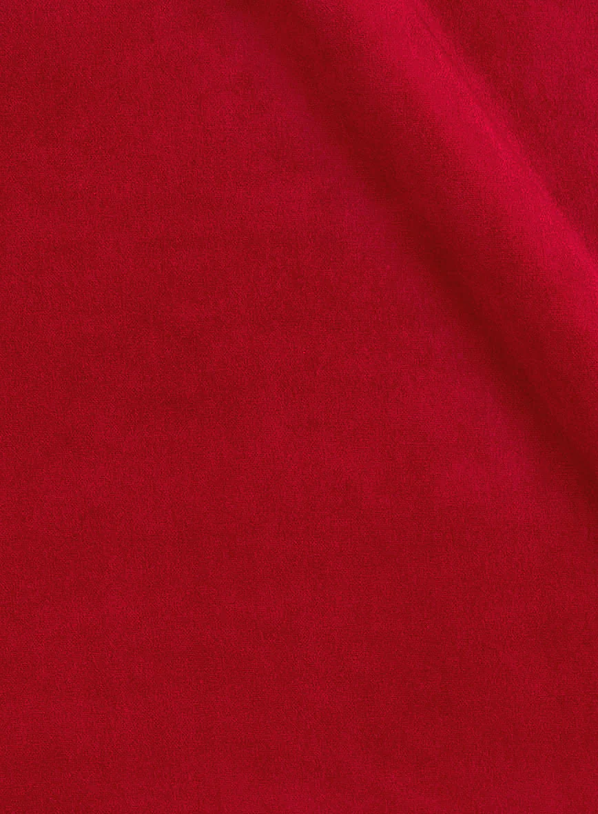 Red Velvet Double Breasted Tuxedo Jacket - Image 4