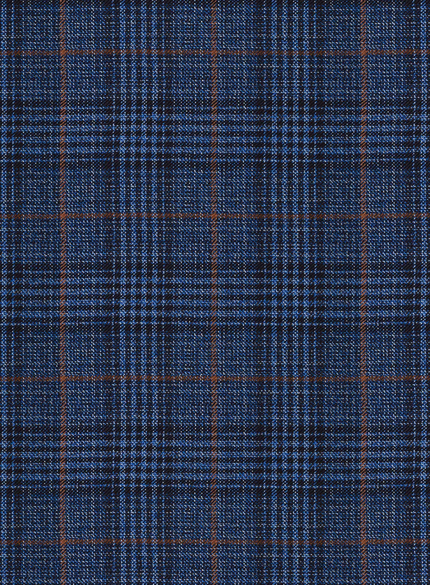 Reda Azul Blue Checks Wool Jacket - Image 2