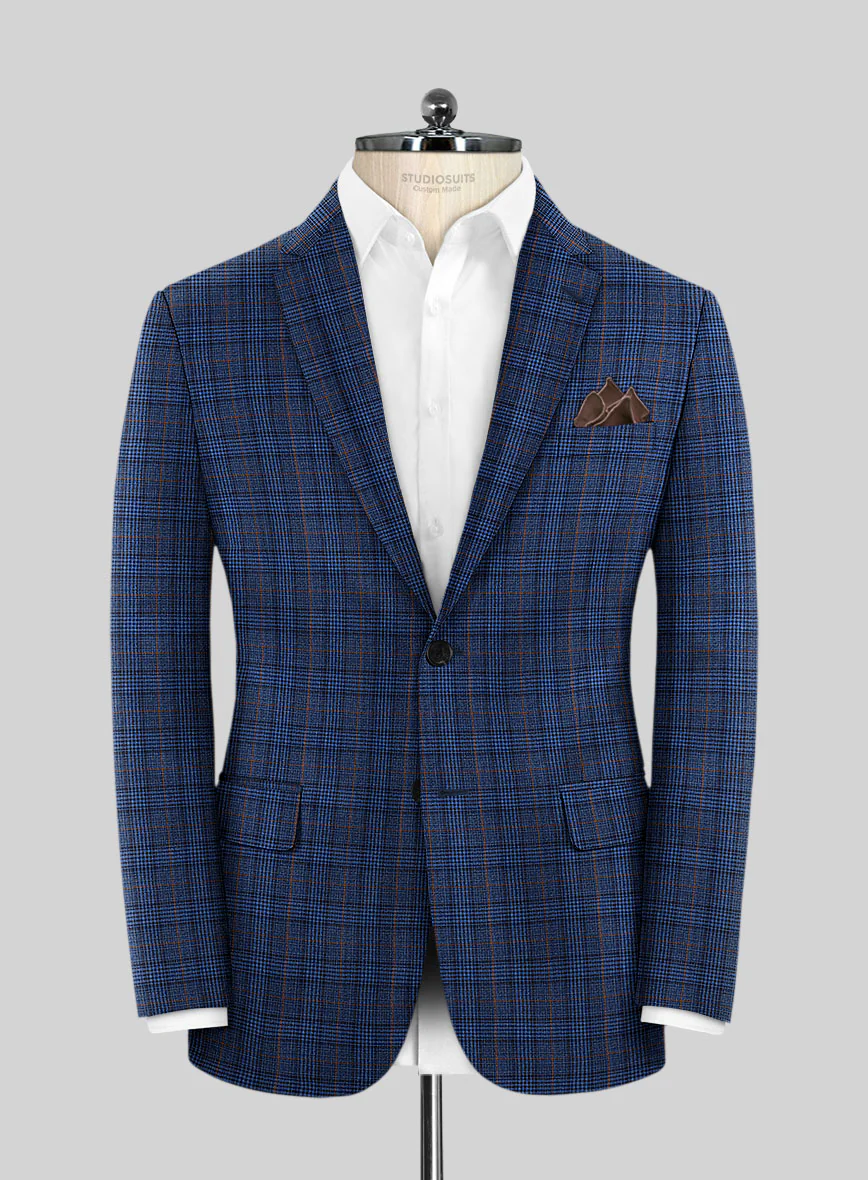 Reda Azul Blue Checks Wool Suit - Image 3