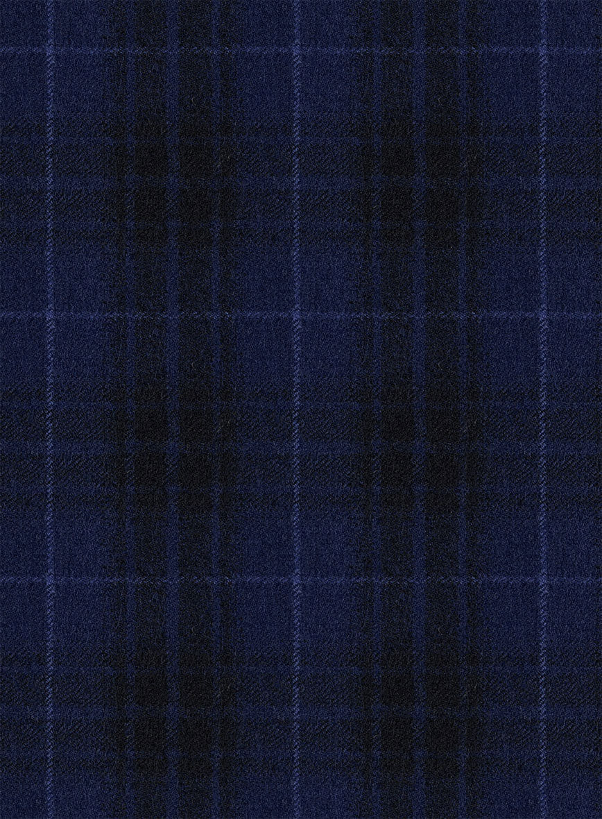Reda Ballio Blue Checks Wool Pants - Image 3