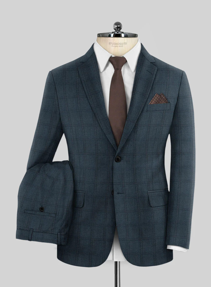 Reda Baltie Blue Checks Wool Suit
