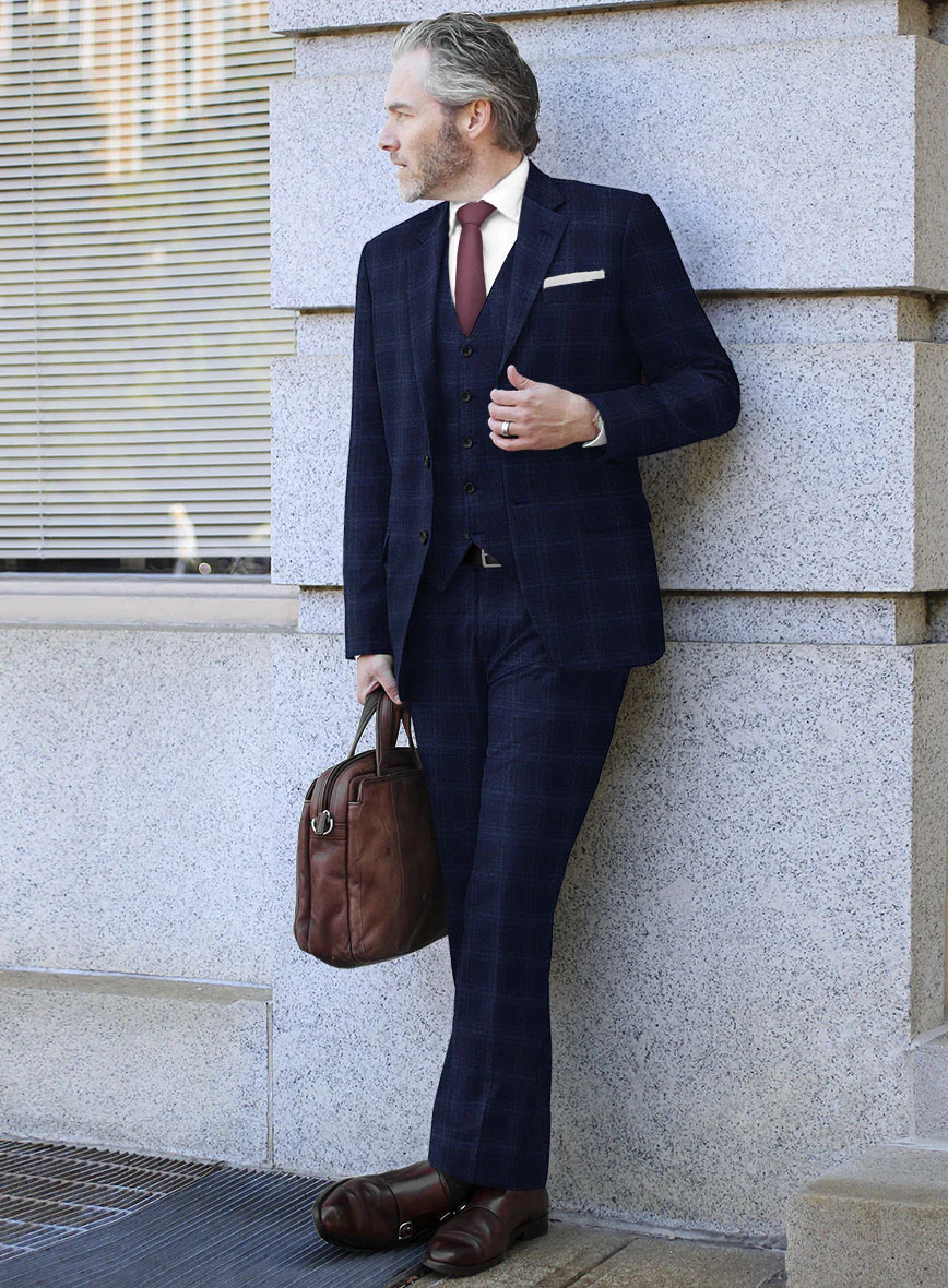 Reda Berato Blue Checks Wool Suit - Image 2