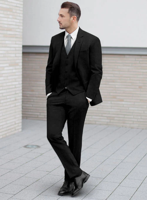 Reda Black Pure Wool Suit - Image 3