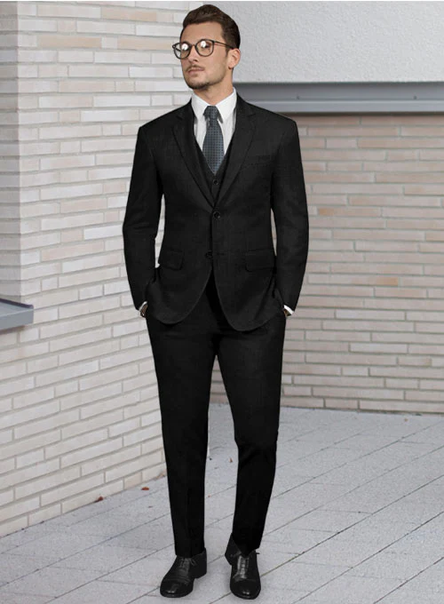 Reda Black Pure Wool Suit - Image 4