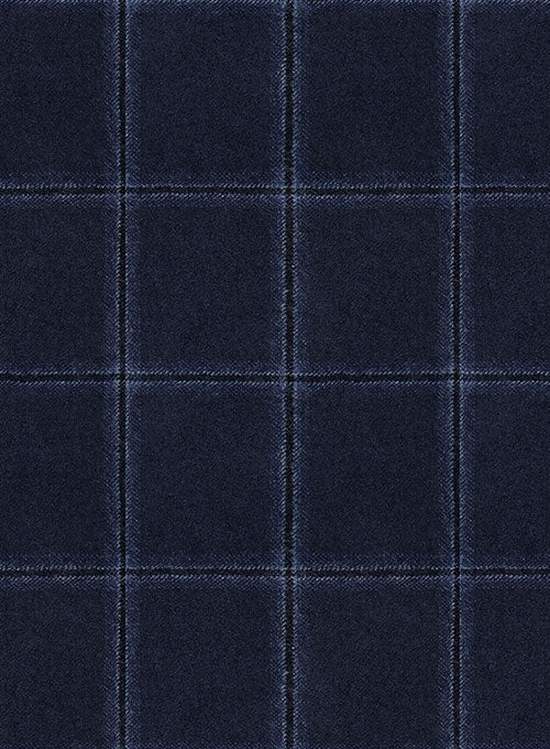 Reda Blue Checks Wool Pants - Image 2