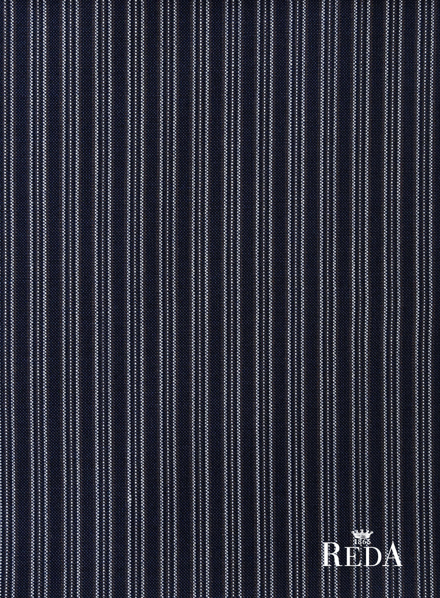 Reda Bravon Dark Blue Stripe Wool Jacket - Image 3