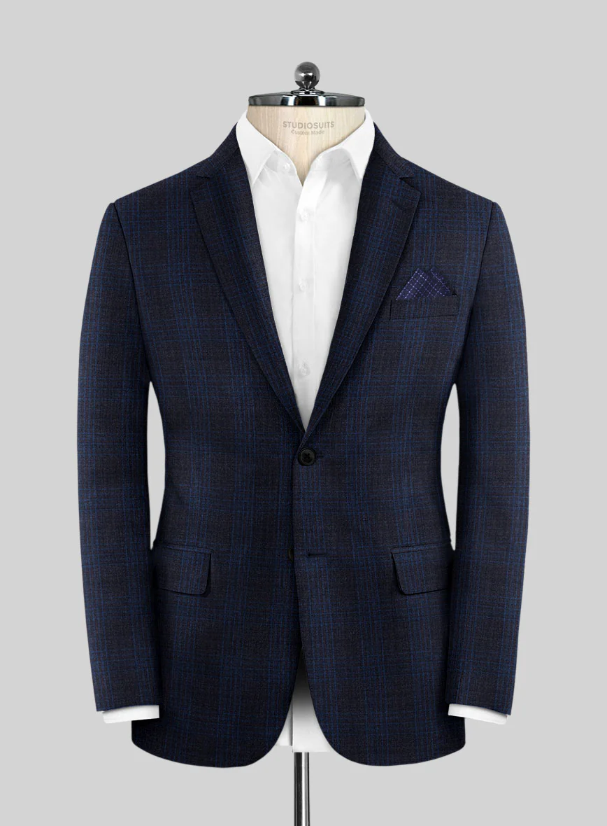 Reda Carli Blue Checks Wool Suit - Image 3