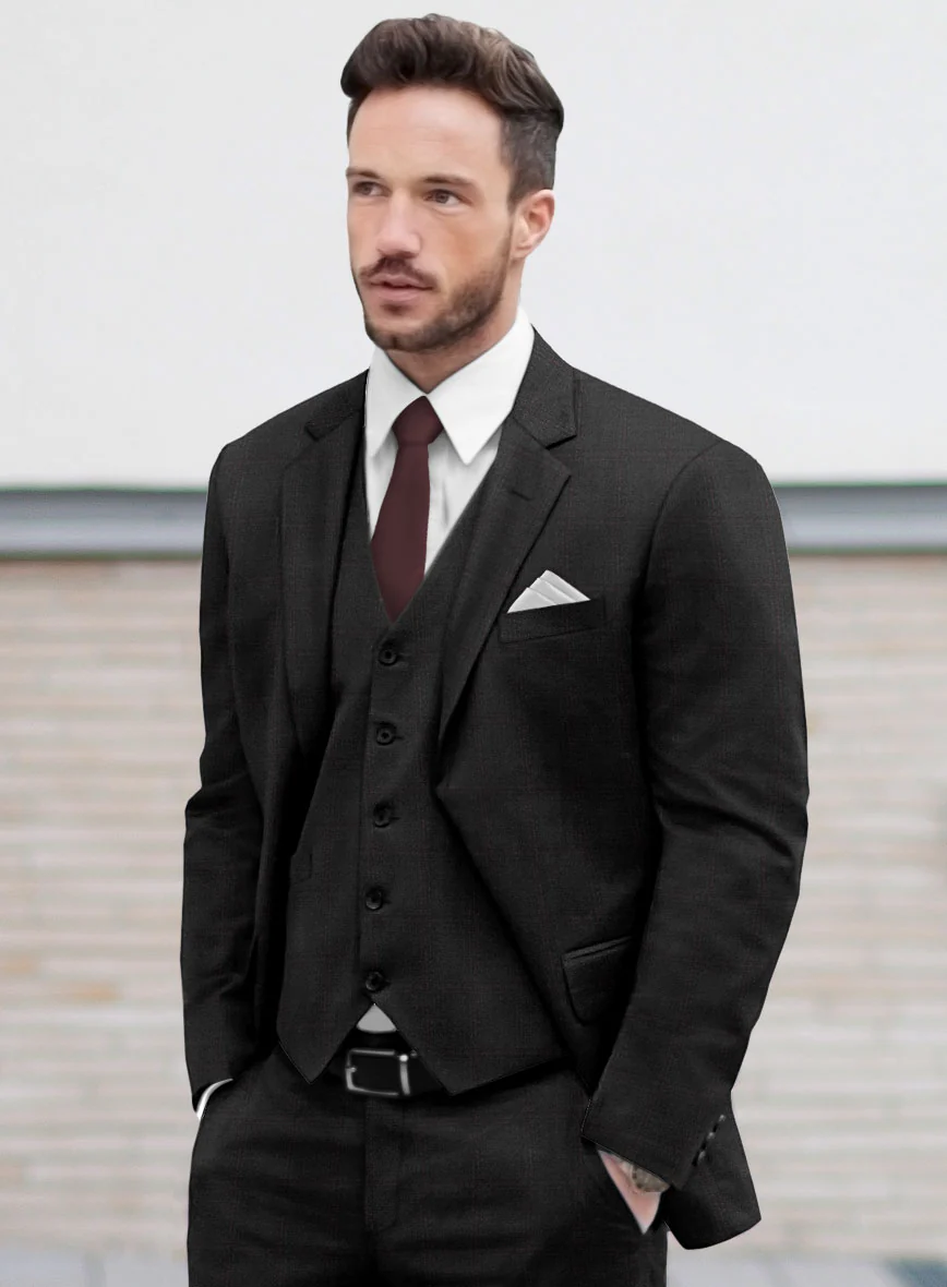 Reda Cashmere Dark Gray Windowpane Wool Jacket - Image 2