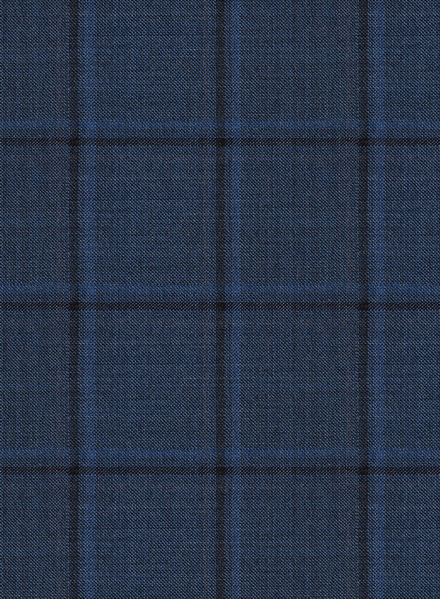 Reda Casi Blue Checks Wool Jacket - Image 2