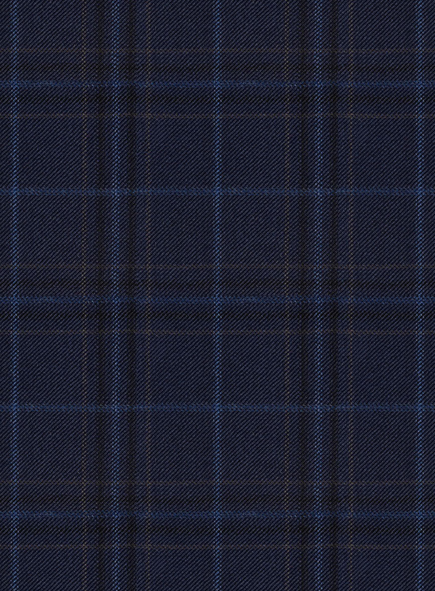 Reda Cavez Blue Checks Wool Pants - Image 3