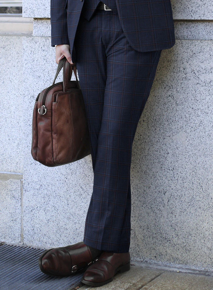 Reda Cinder Blue Checks Wool Suit - Image 4
