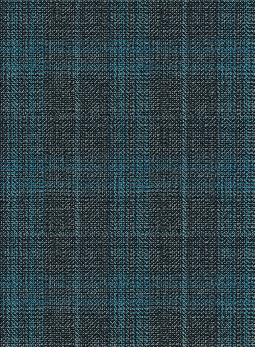 Reda Cyan Green Checks Wool Jacket - Image 2